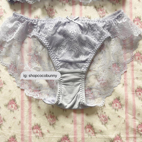 japanese brand lace purple bralette and briefs set - Picture 6 of 8